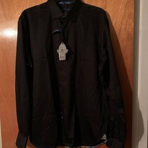 Visconti Black Men’s dress shirt - Black, NWT, XL